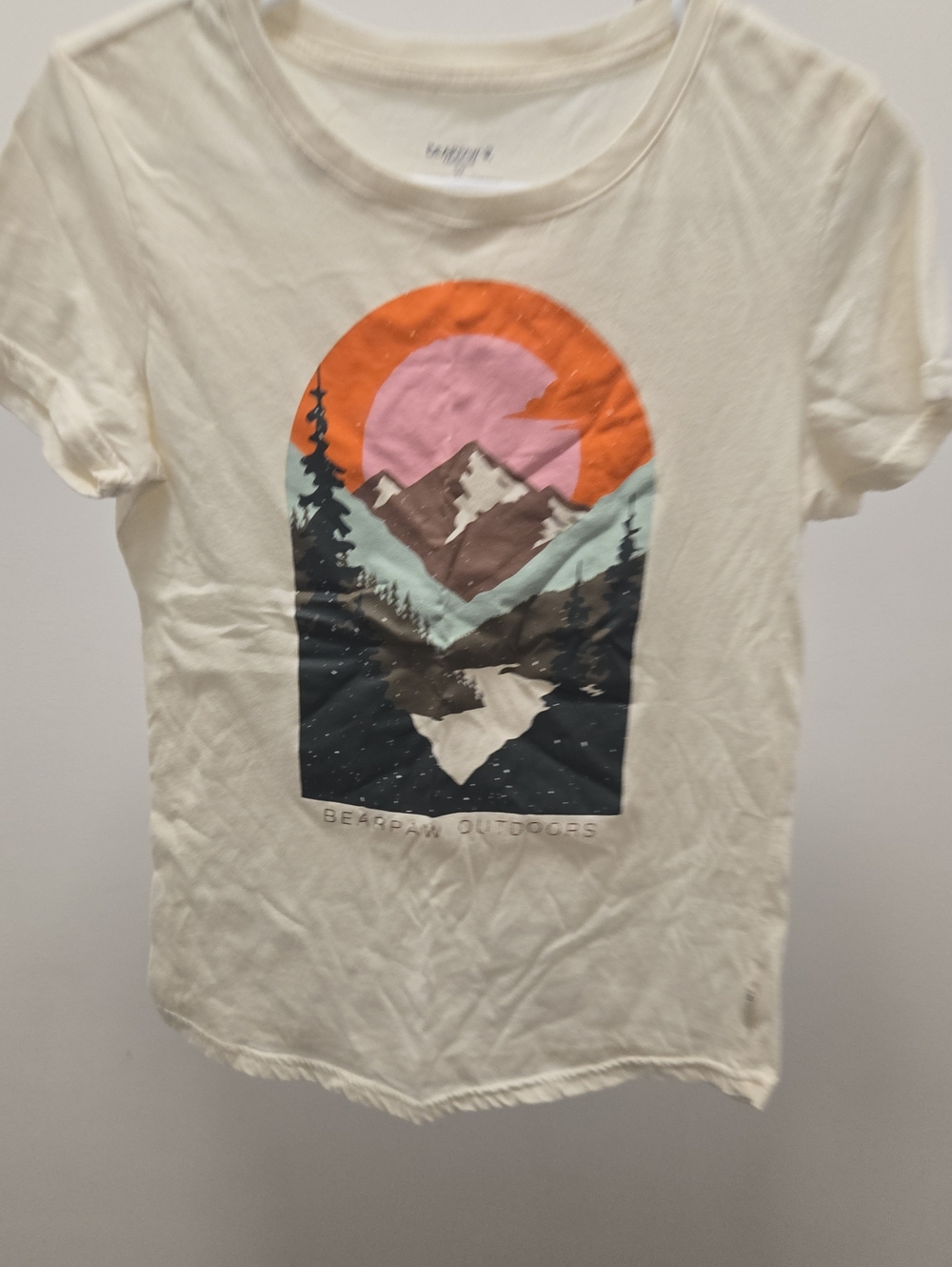 Kids Cream Graphic Tee - Mountain Sunset